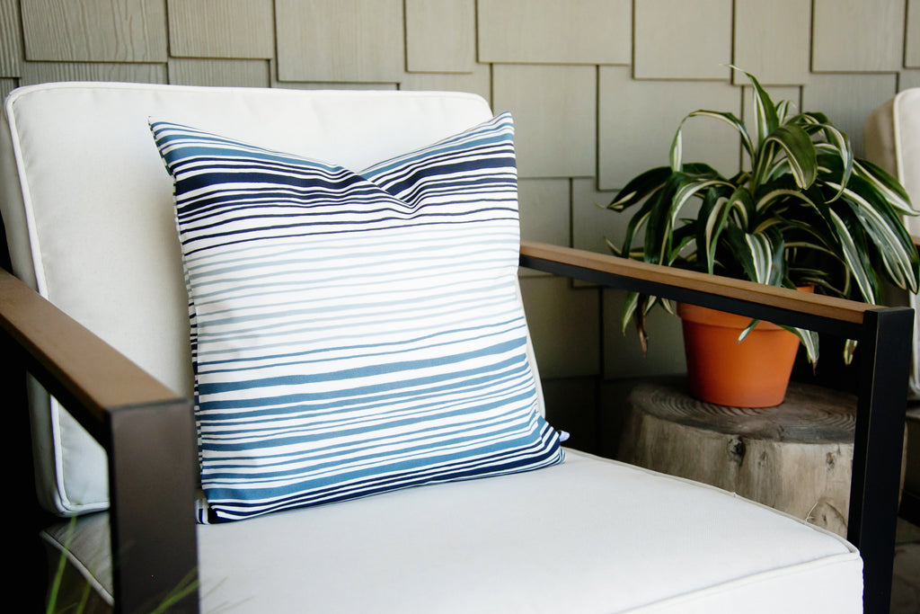 Ombre Blues Outdoor Pillow Cover - Harmony House, LLC