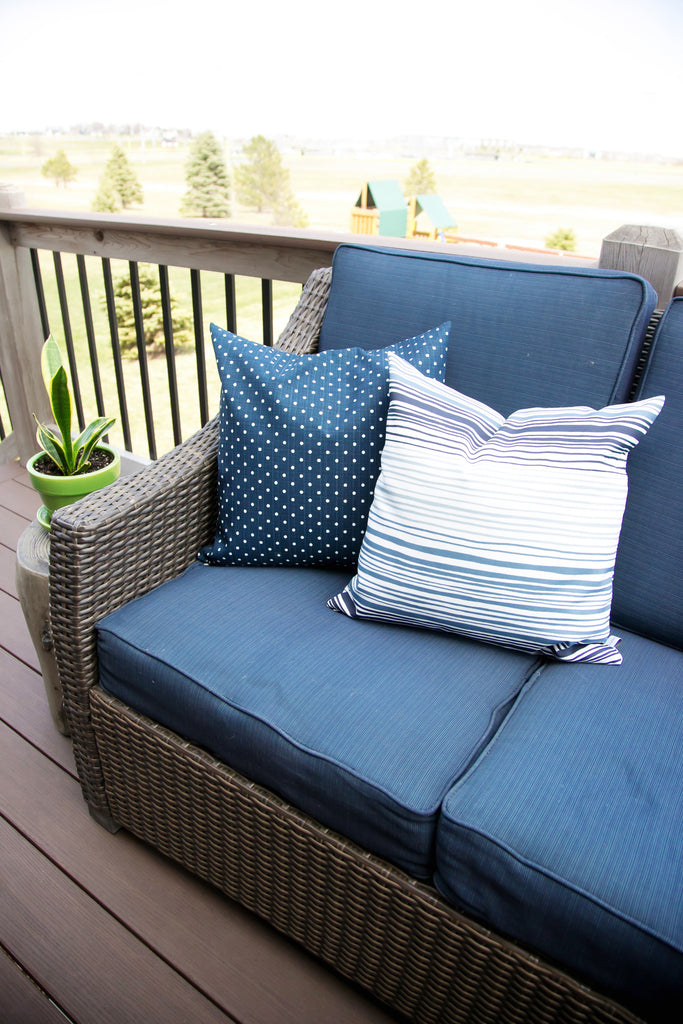 Ombre Blues Outdoor Pillow Cover - Harmony House, LLC