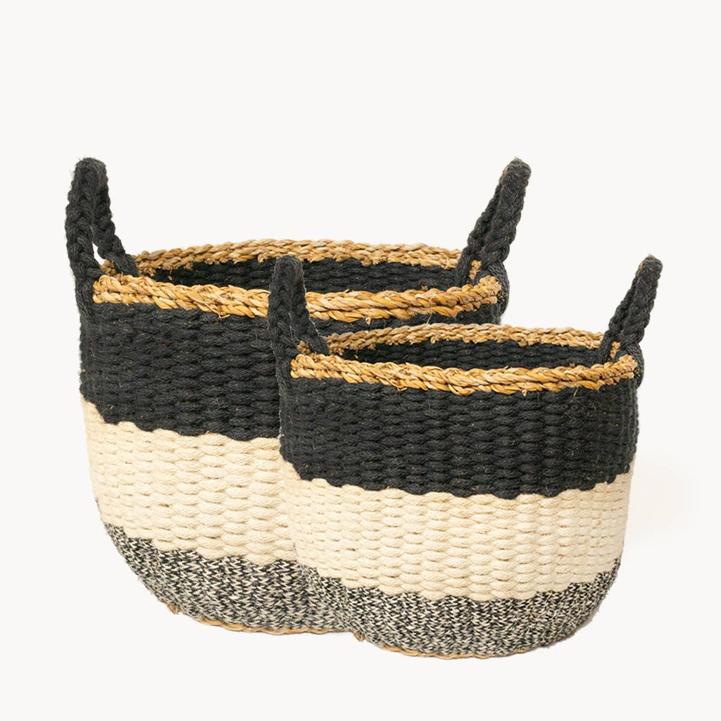 Stripe Baskets - Set of 2 - Harmony House, LLC
