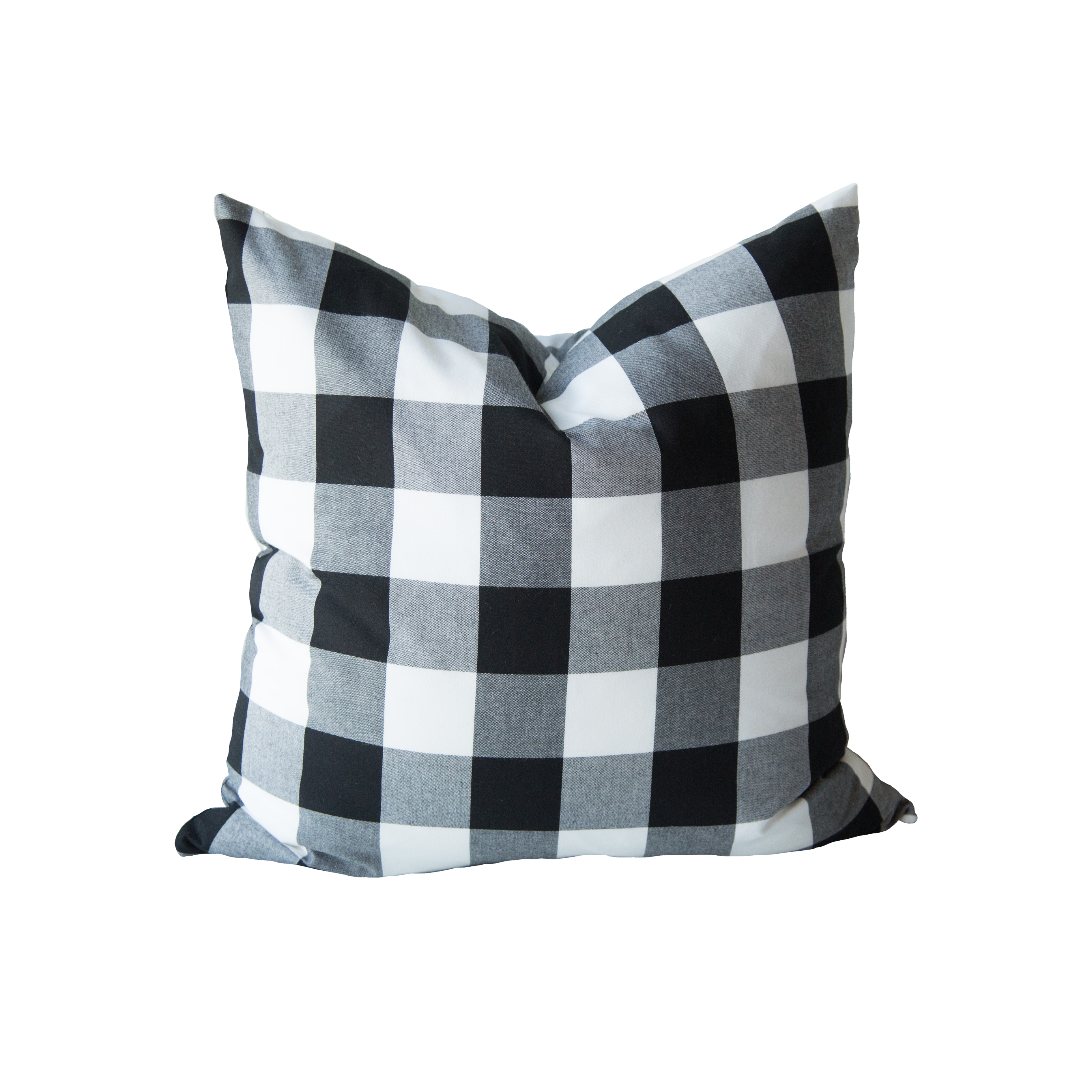 Black White Buffalo Check Pillow Cover